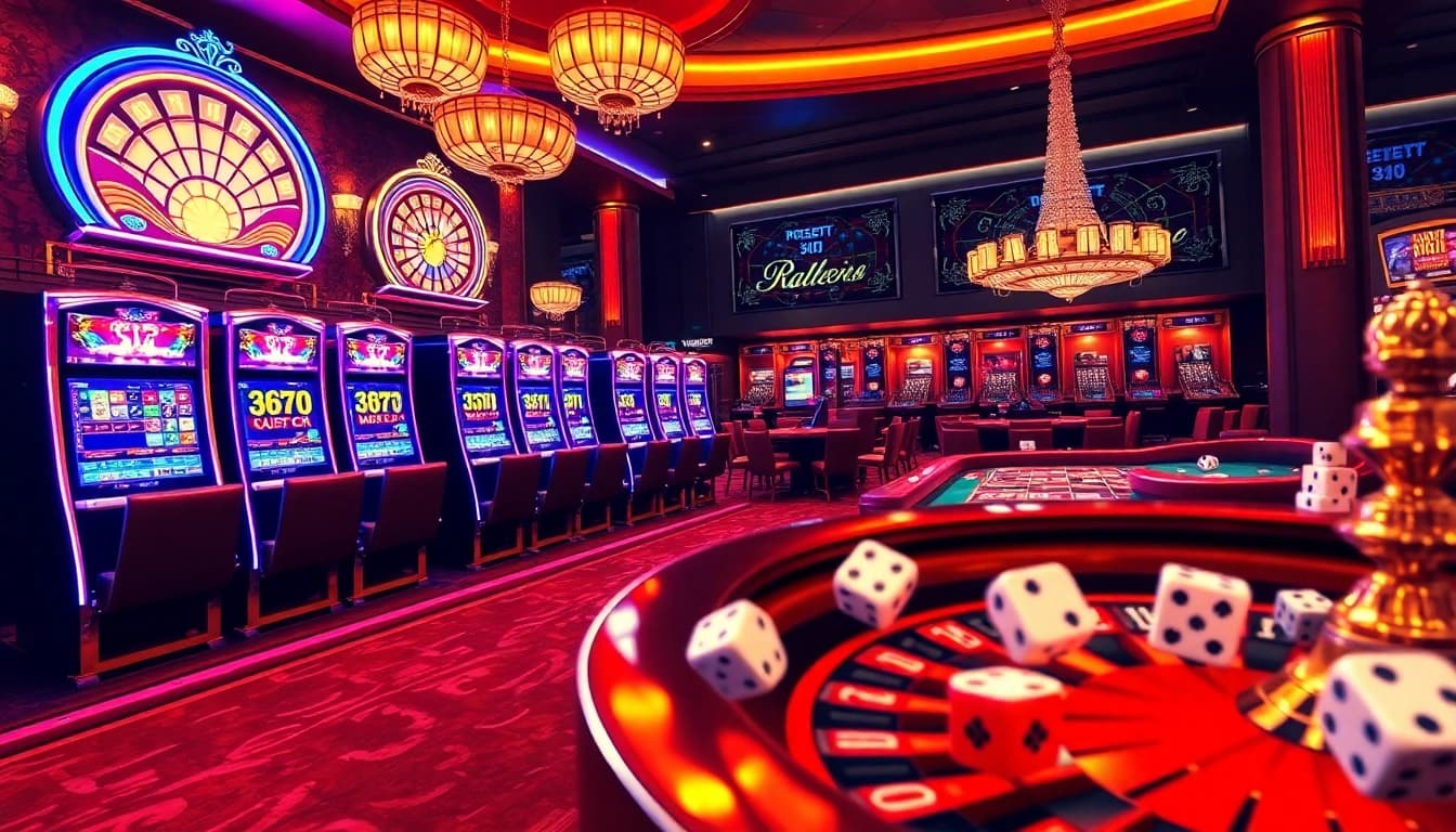 Engaging e2 bet casino scene with high-stakes games and interactive elements.