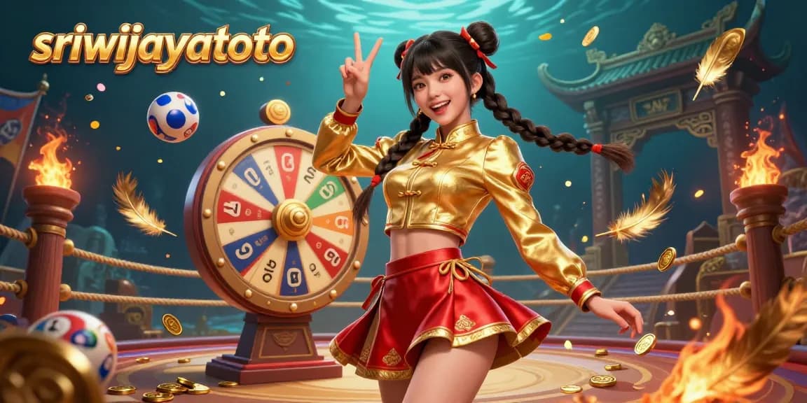 Engage with sriwijayatoto featuring an exciting lottery scene with colorful balls and charming characters