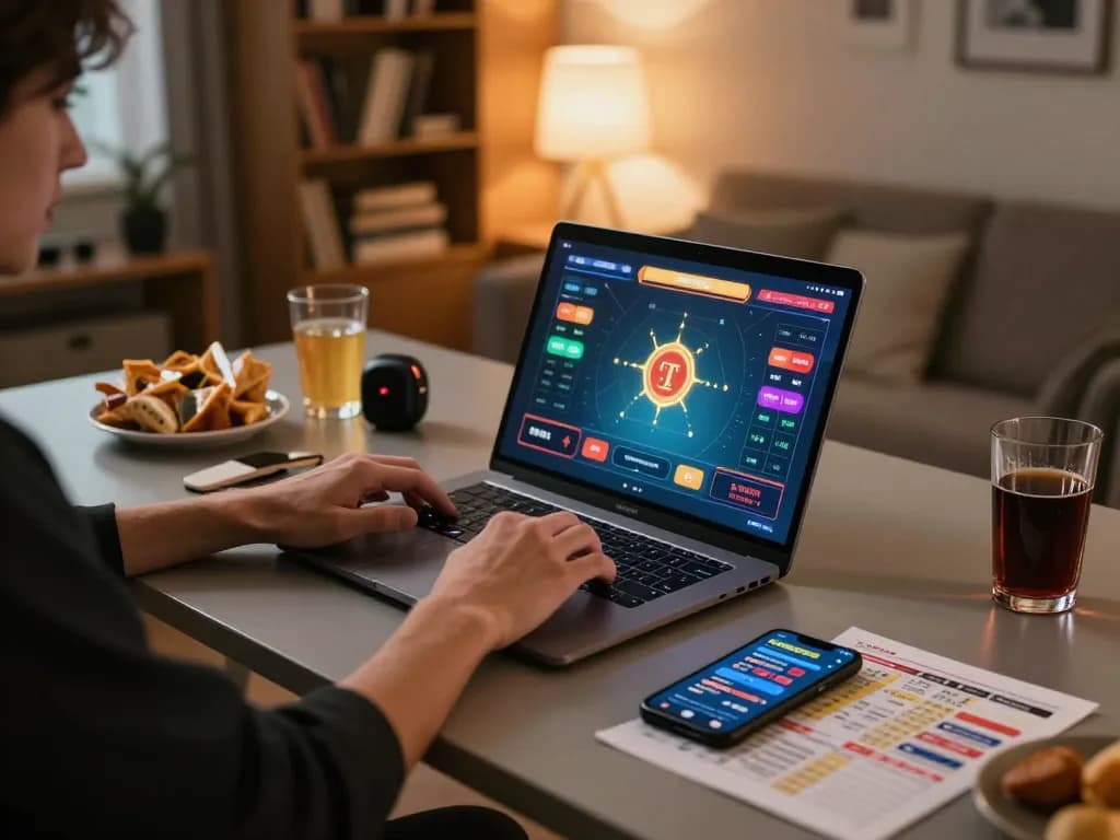 O8 player engaging in strategic online gaming session at a modern desk with gaming accessories
