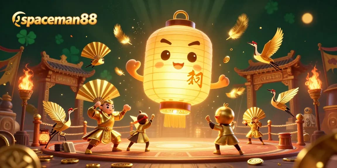Engage with spaceman88 in this dynamic 3D casino scene of lucky symbols and animated spirits.