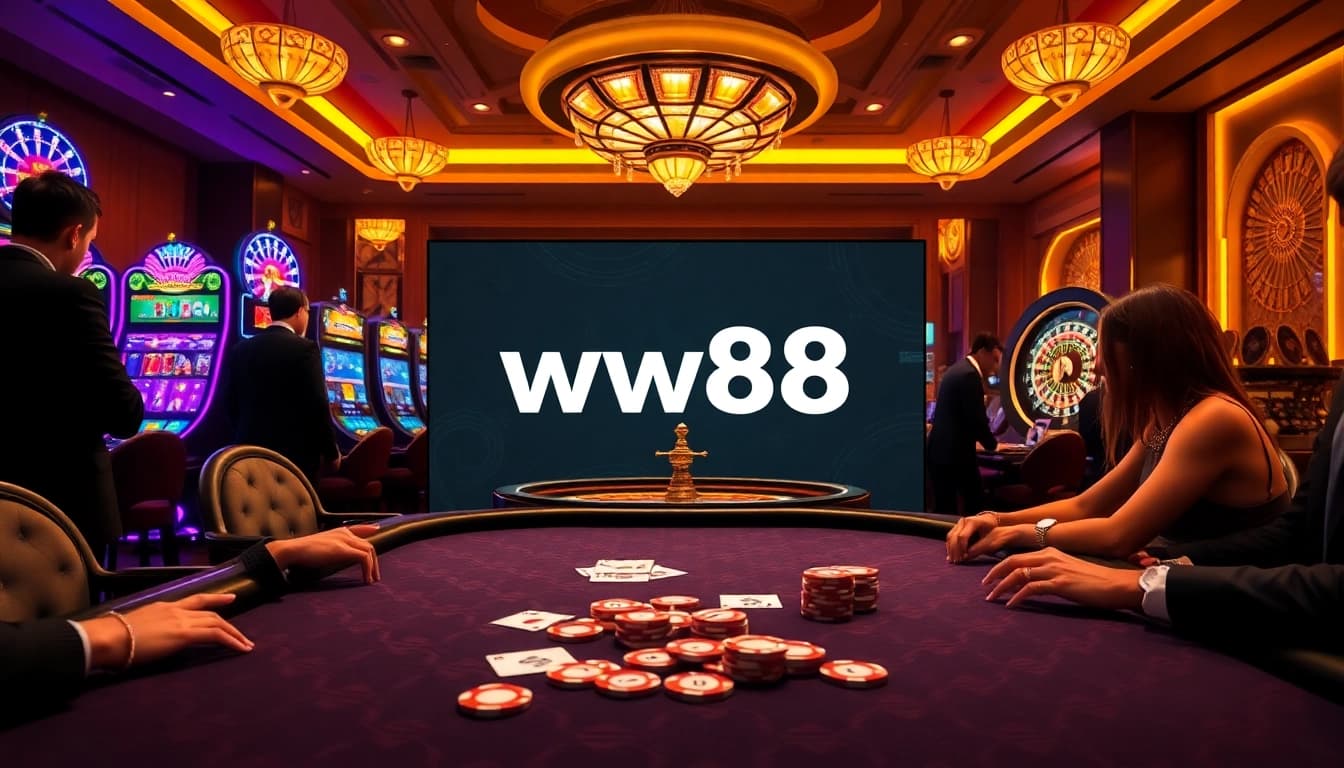 Experience luxury gambling at ww88 with dynamic poker and slot games in a vibrant casino setting.