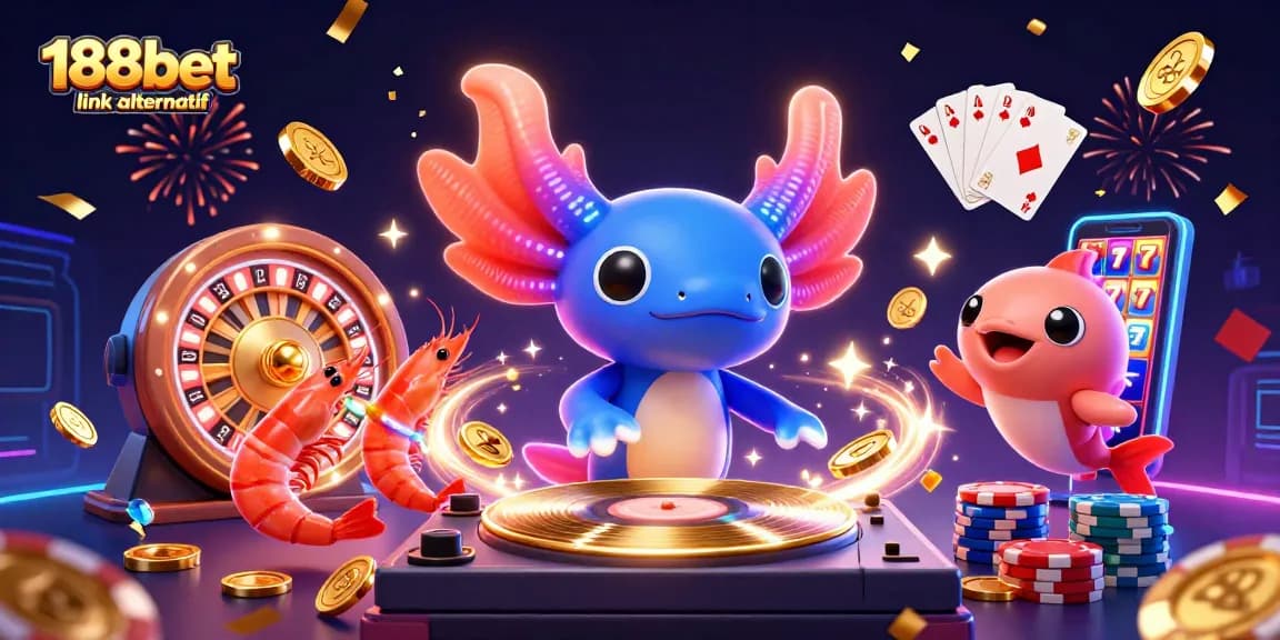Mengakses 188bet link alternatif untuk keberuntungan dengan DJ axolotl neon dan aksi perjudian yang seru.