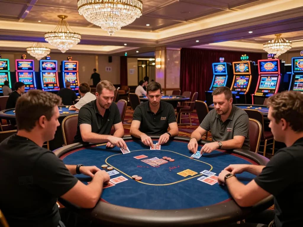 Experience thrilling gameplay at lc88 with players engaged at a vibrant casino floor.
