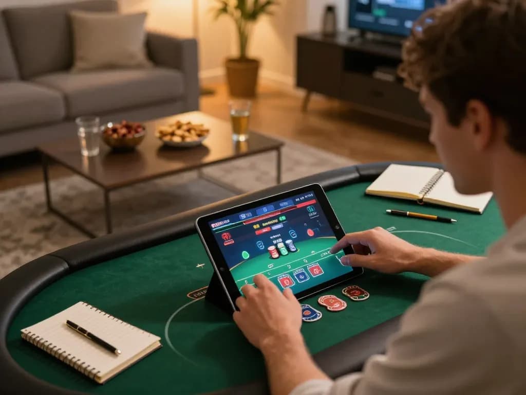 Engaging in strategic online casino gameplay featuring dinamit4d on a tablet