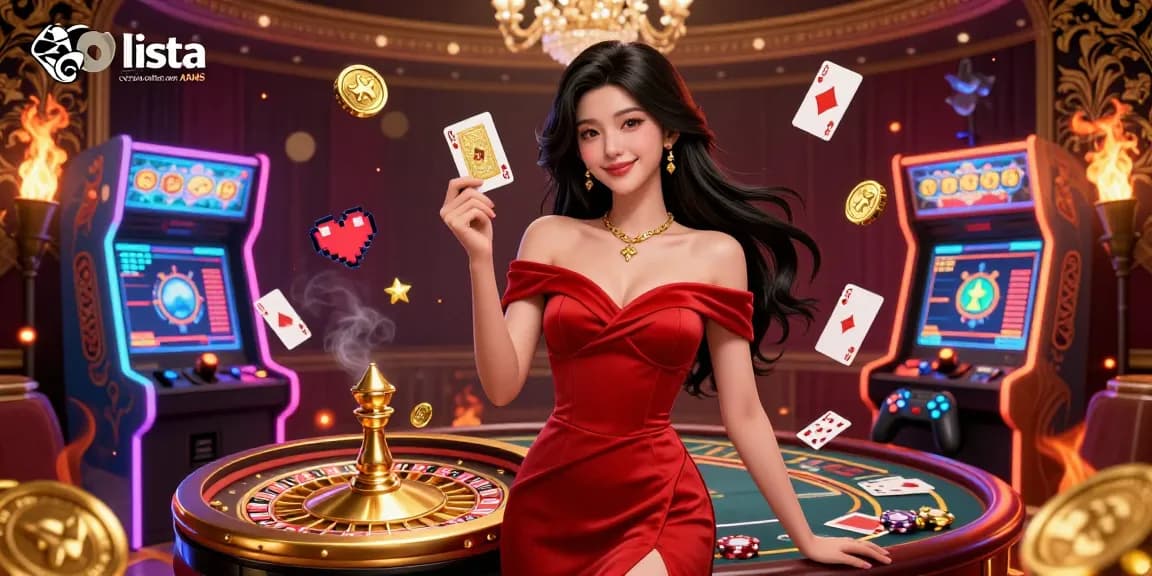 Vivi l'emozione con la lista casino online non AAMS; un'illustrazione glamour di una scena di casinò.