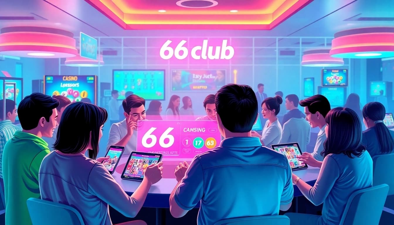 Exciting digital gaming experience at 66club with vibrant visuals and engaging players.
