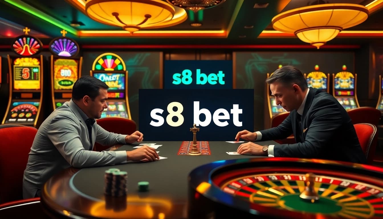 s8 bet thrilling poker action with professional players at a luxurious gambling table