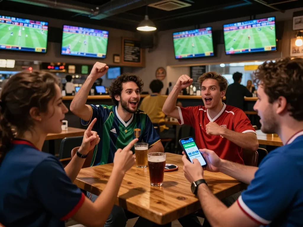 Betting enthusiast placing a wager on the mposport app during an exciting sports event.