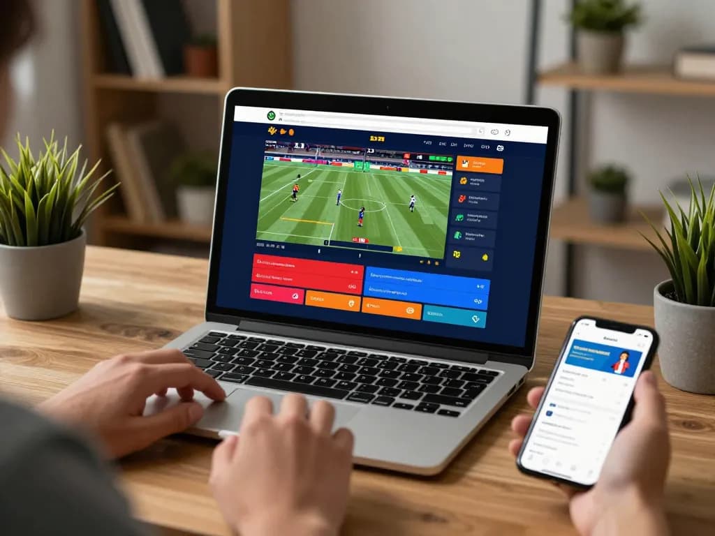 Engaging with nhà cái 8xbet on a smartphone for live sports betting in a cozy home setting.