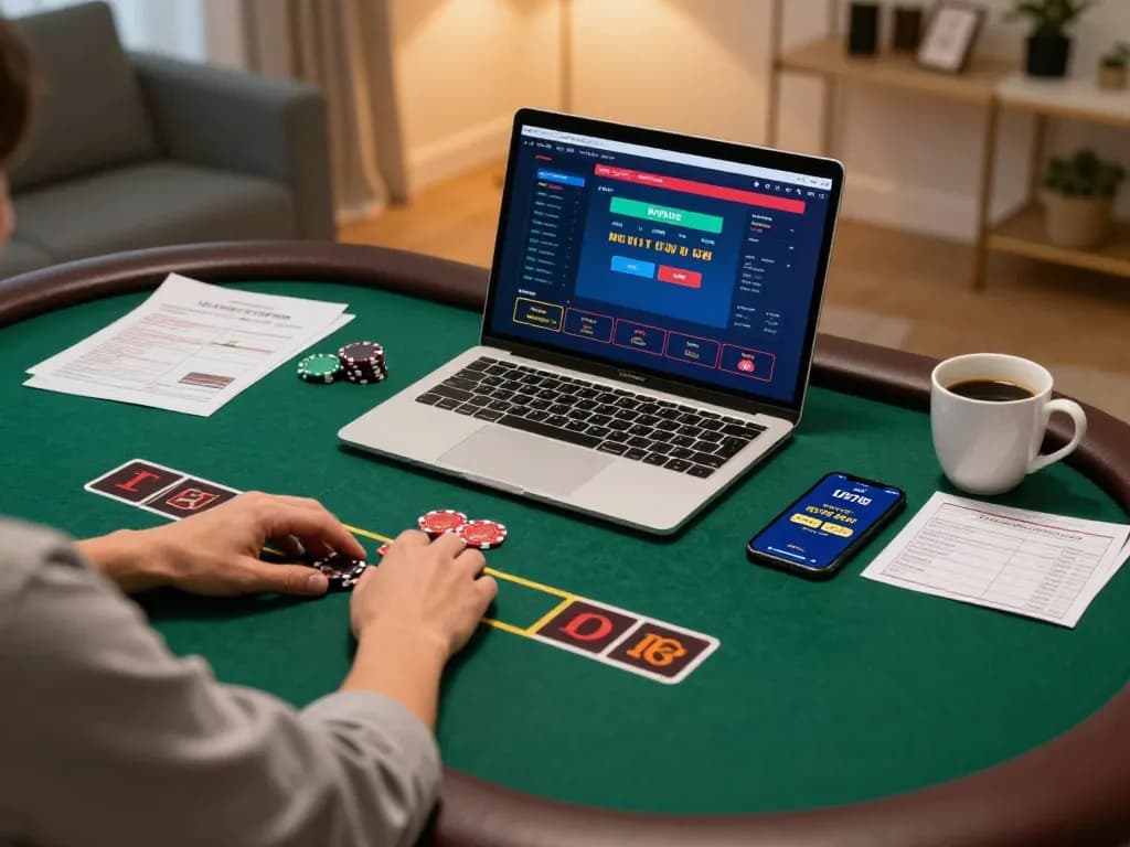 Engaging in strategic online gaming at home with open88 platform displayed on laptop.