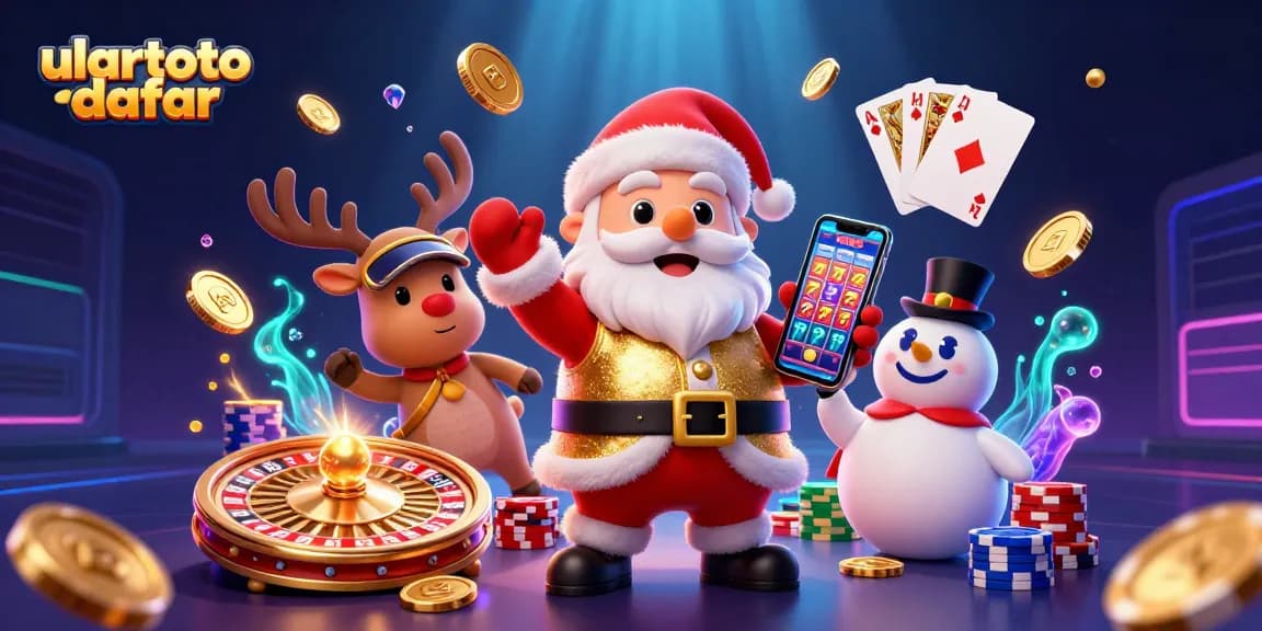 Experience exhilarating wins with ulartoto daftar, showcasing festive casino characters amidst sparkling slot elements.