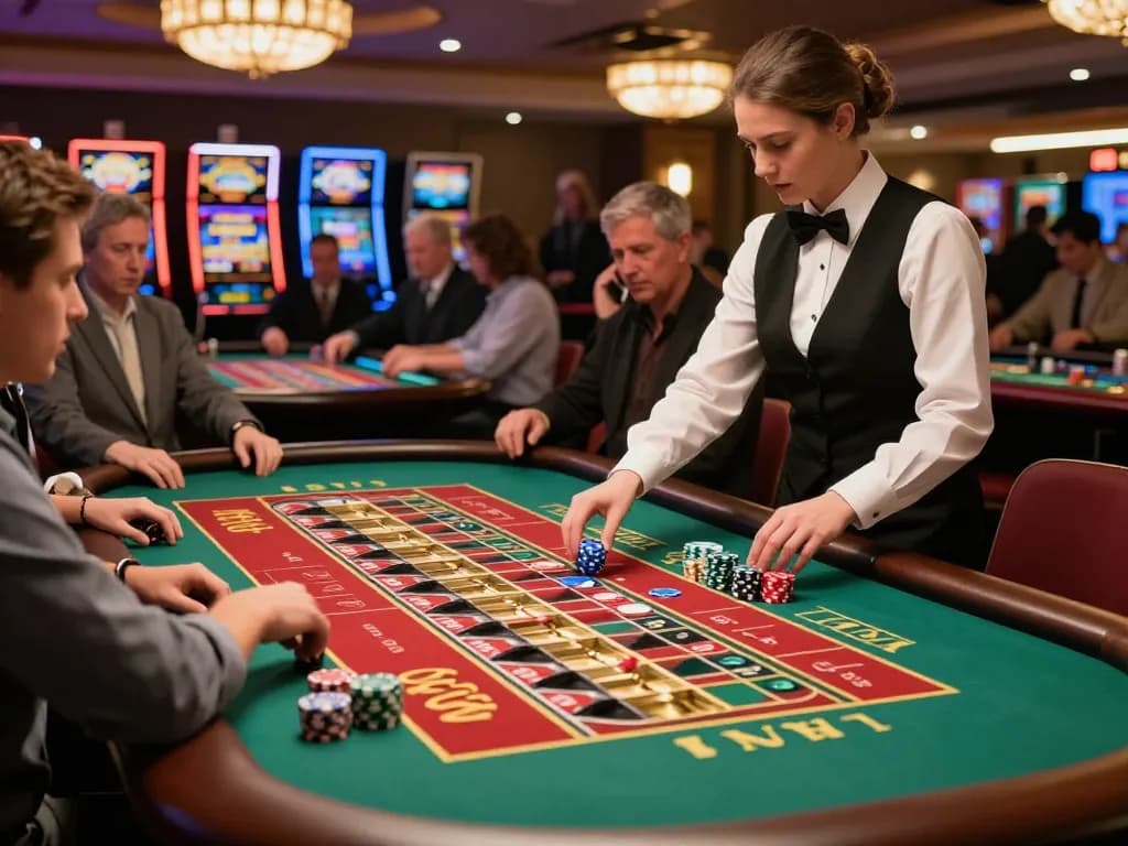 Experience thrilling gameplay at Canada online casinos with players engaged in vibrant roulette action