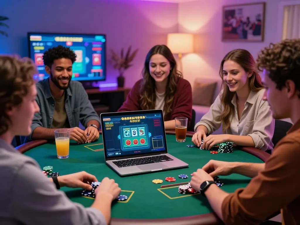 Exciting online gaming experience at https://luckywin.free/ with friends enjoying a live casino game.