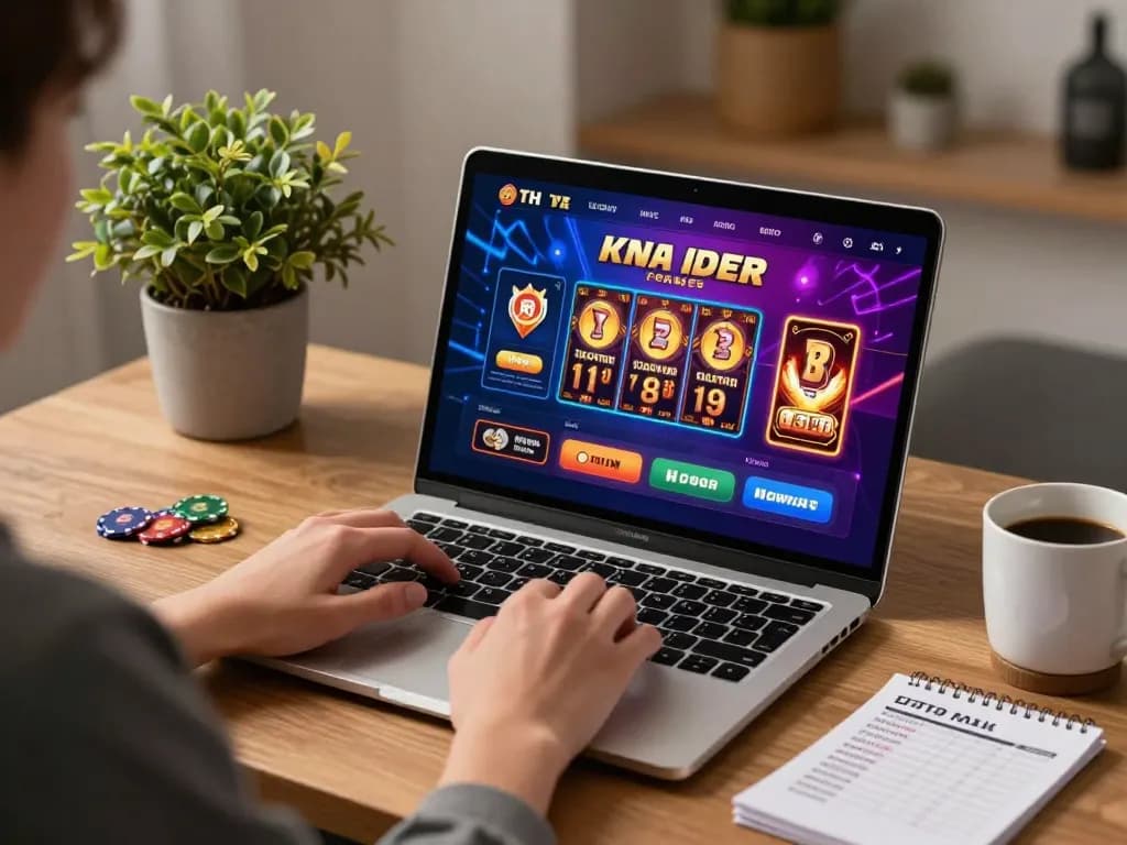 Engage in thrilling gameplay at an ETH casino online setup, featuring a cozy home environment with strategic gaming elements.