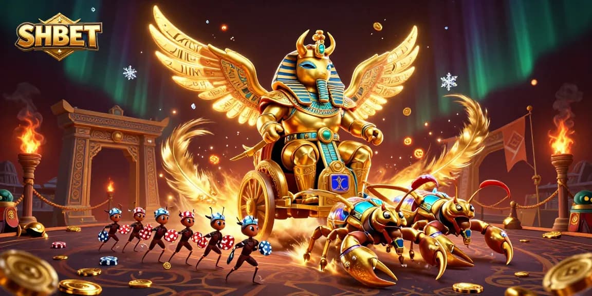 Engage in thrilling games at SHBET with a vibrant scene capturing action in a grand casino setting.