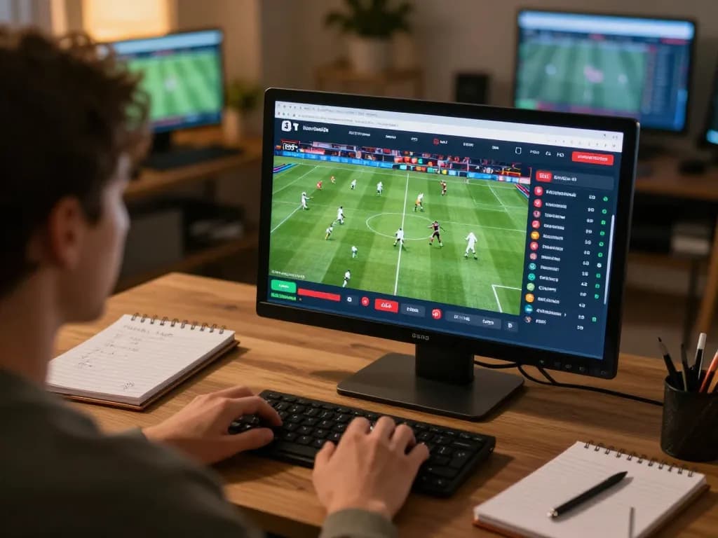 Tỷ lệ kèo trực tuyến displayed on a laptop as a user engages in strategic online betting.