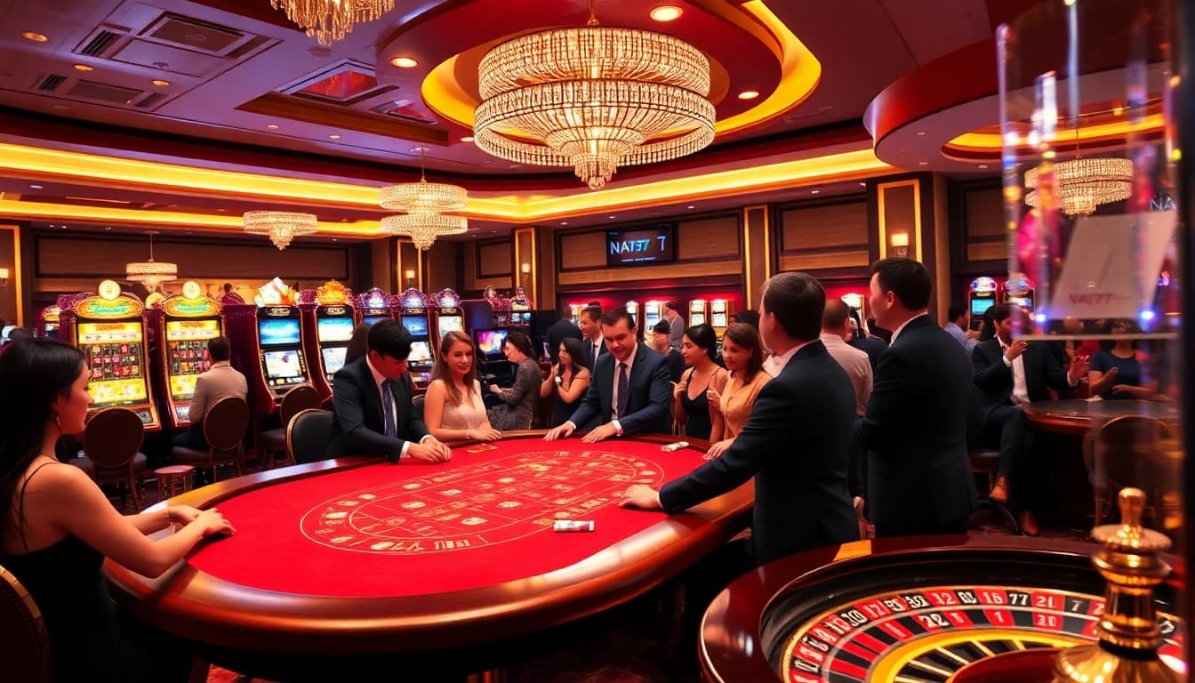 Exciting gameplay at NA777 with professional dealers and vibrant casino atmosphere.