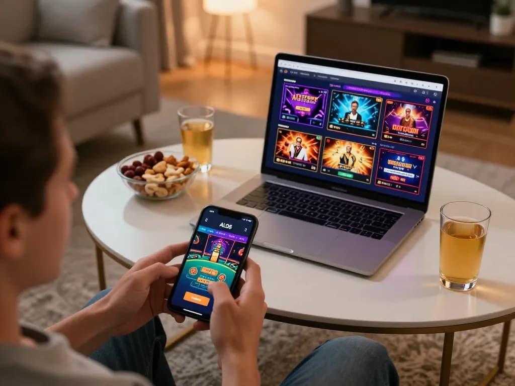 Engaging gameplay on ALO8 mobile app showcasing live dealer action in a cozy setting