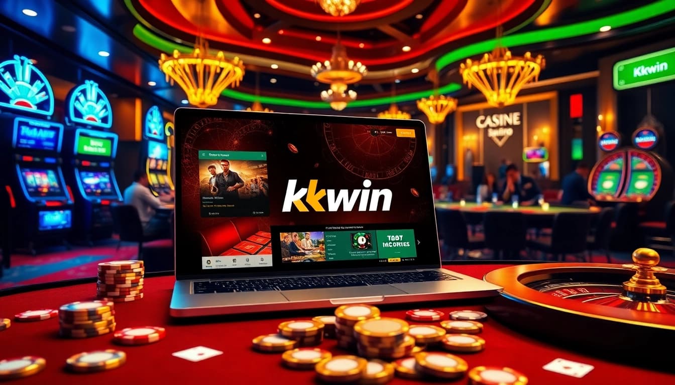 Kkwin online casino gaming scene with vibrant tables and exciting slot machines.