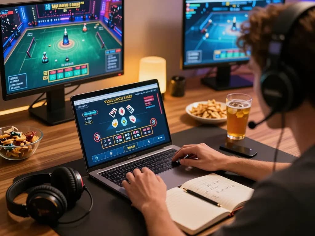 Engaging online gaming moment with a player using tt88 for live blackjack strategy.