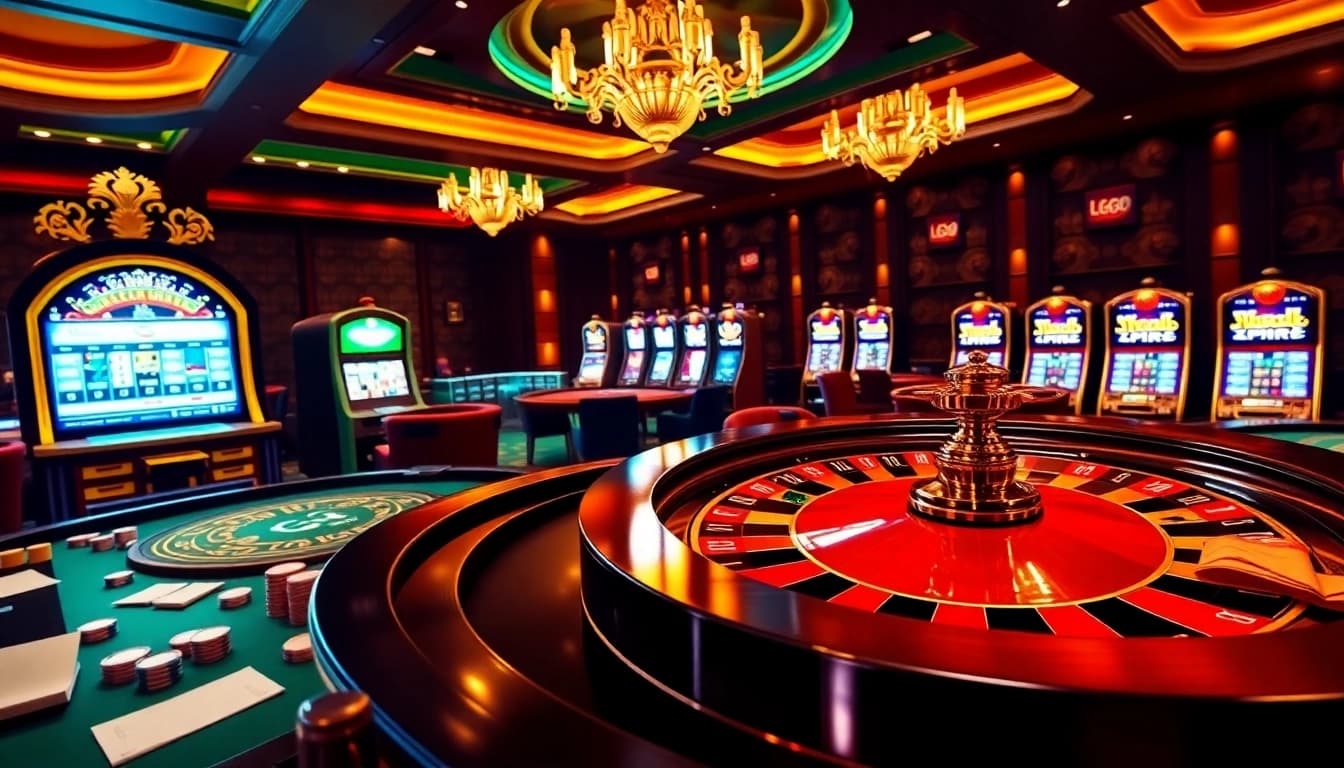 Players enjoying an immersive LEGO138 online gambling experience with roulette and poker tables.
