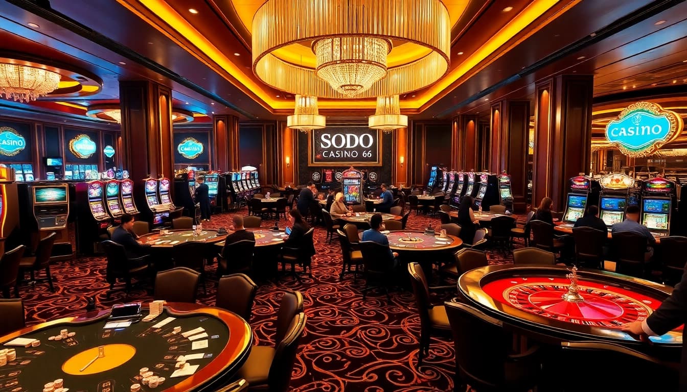 SODO CASINO 66 gaming experience features vibrant poker tables and exciting slot machines.