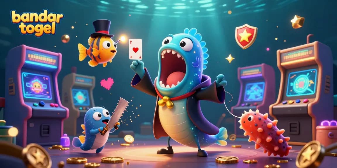 Engage with bandar togel featuring a magician gulper eel and anglerfish in an exciting 3D underwater scene.