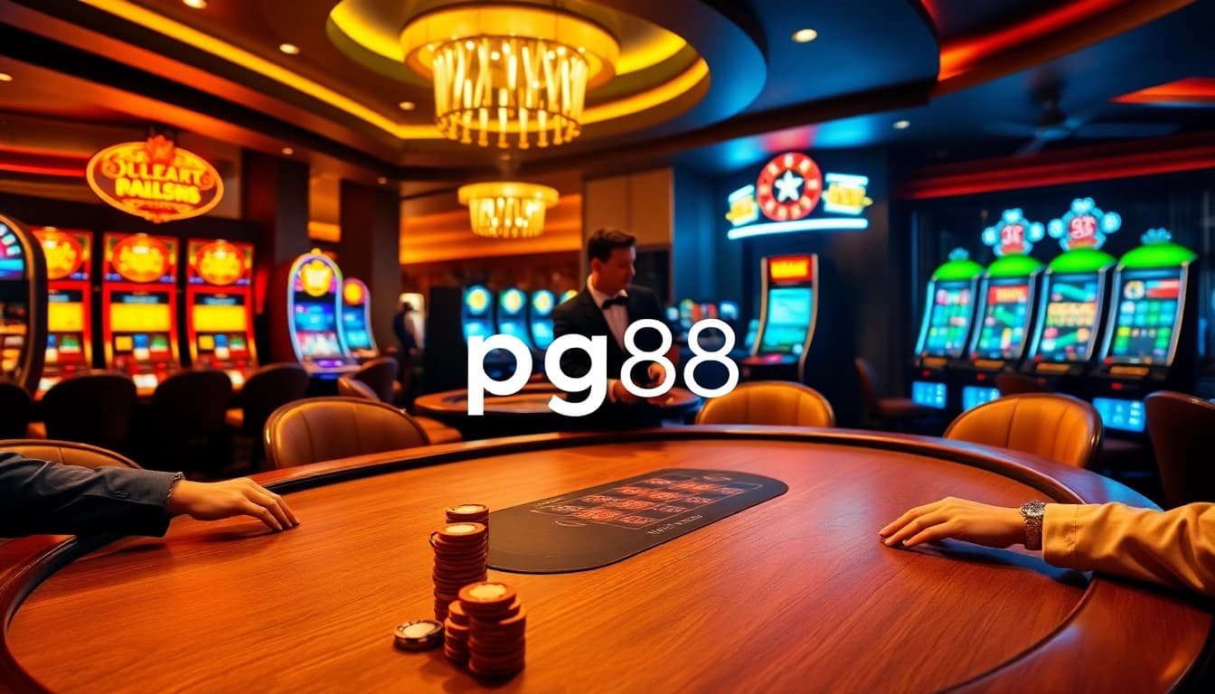 Experience the thrill of pg88's exciting poker game in a luxury casino setting.