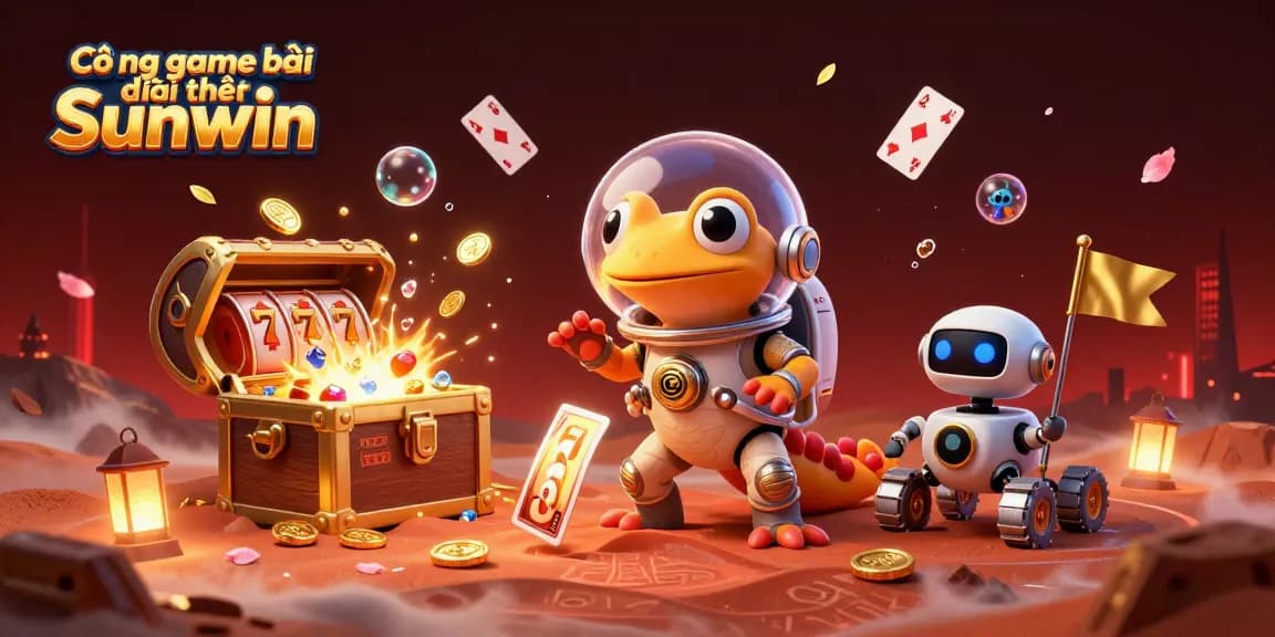 Cổng game bài đổi thưởng Sunwin offers a thrilling casino experience with vivid gaming elements and themed characters.
