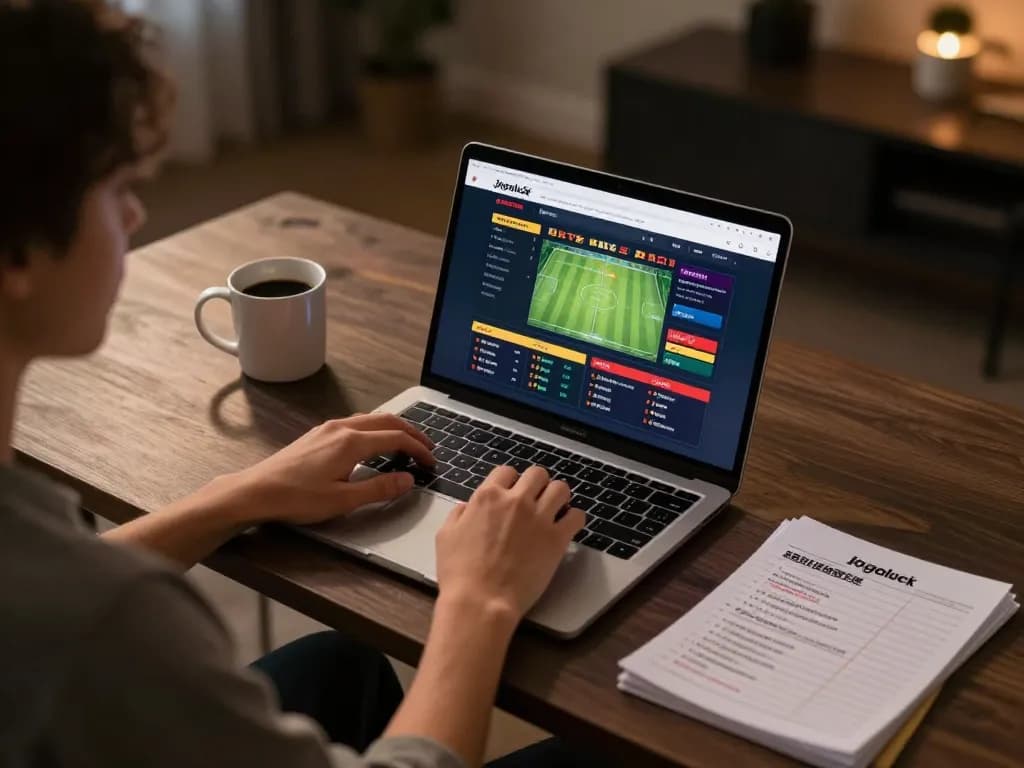 Player engaging with the Jogoluck online platform while enjoying a strategic betting session