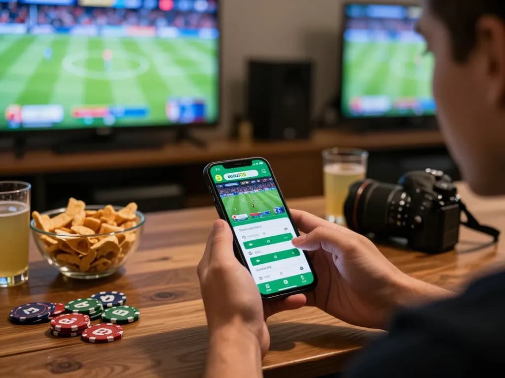 Engaging in sports betting on sbobet88 app while anticipating live match excitement.