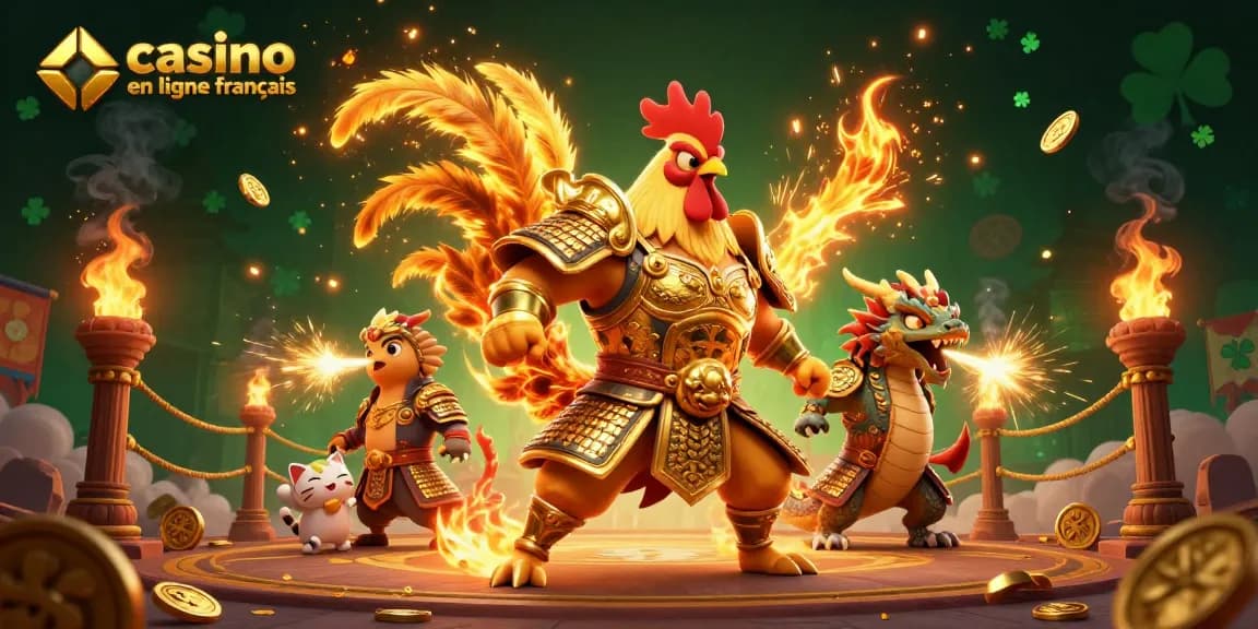 Engage with thrilling experiences at casino en ligne francais, featuring exciting characters in a vibrant, action-packed scene.