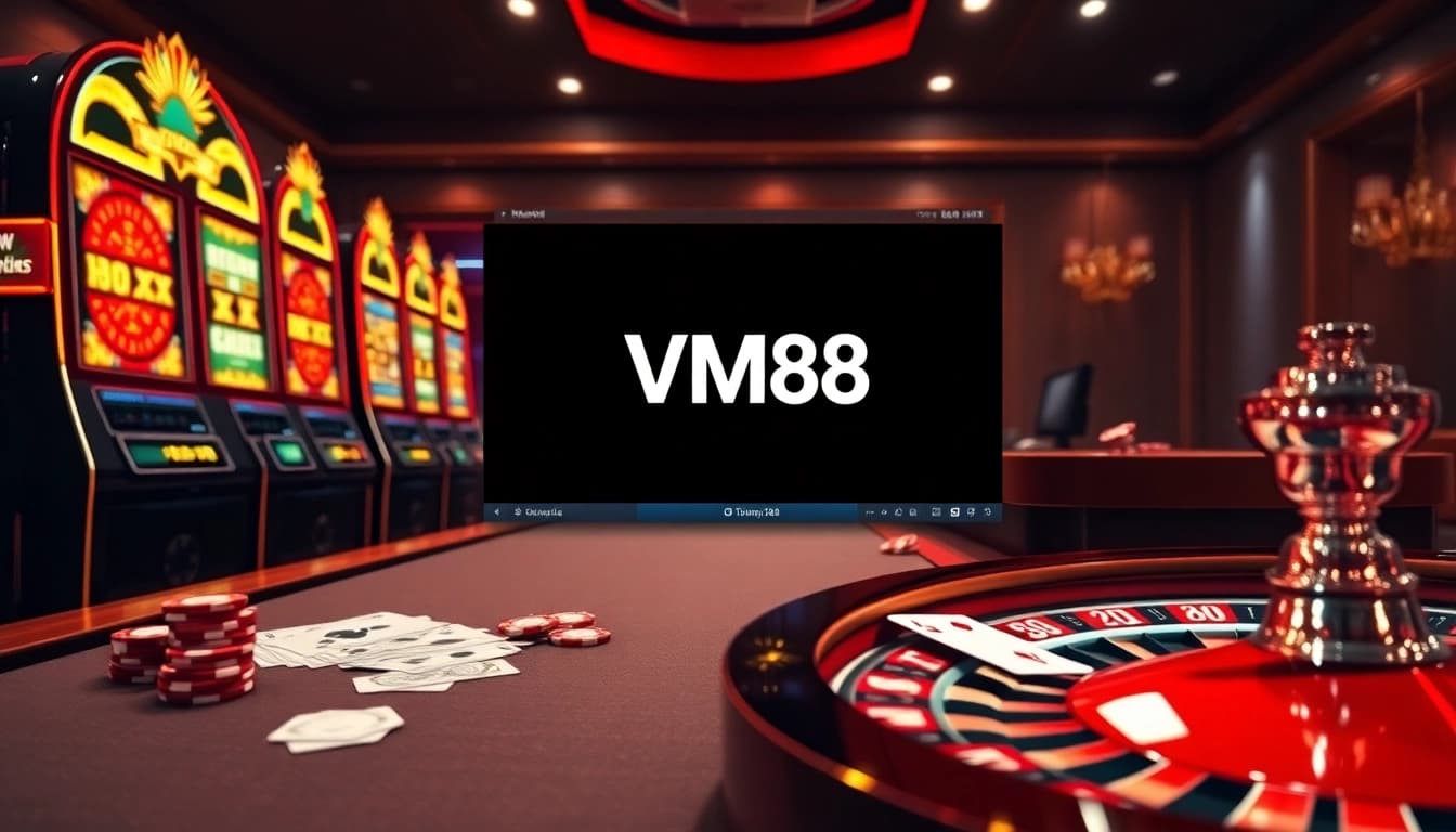 VM88 engaging professional online casino interface showing live poker and roulette action