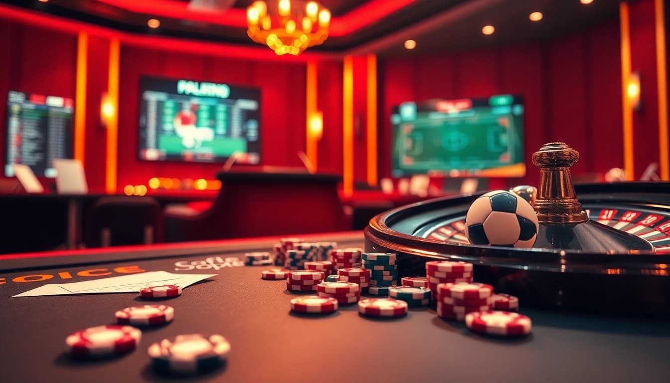 แทงบอล on a luxurious online betting platform with vibrant digital sports elements.