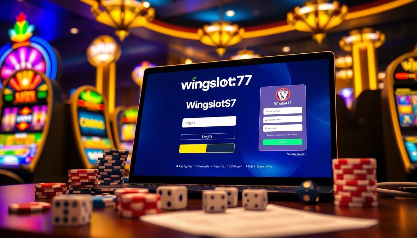 Play and win with the Wingslots77 Login interface showcasing vibrant gaming elements.