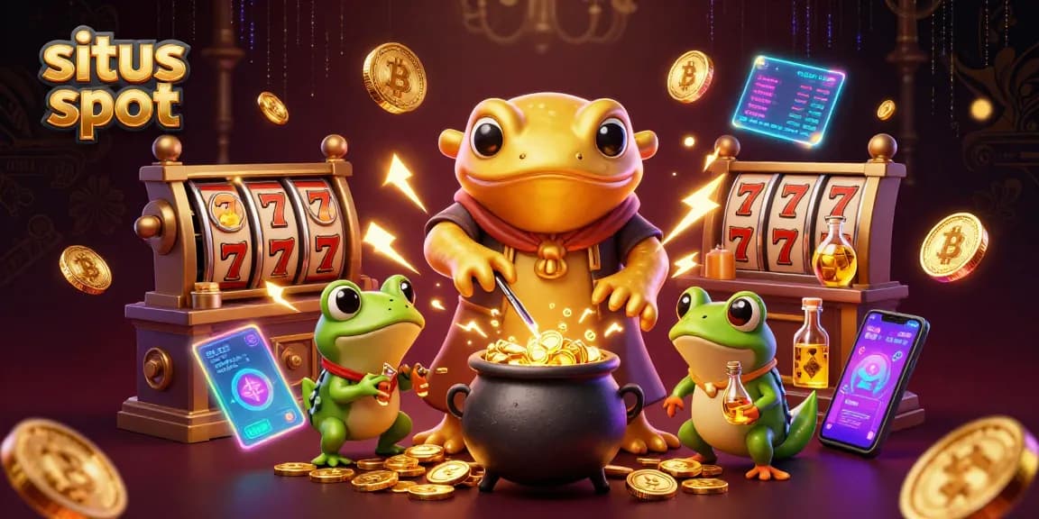Engage in thrilling situs slot experiences with vivid 3D elements of jackpots and crypto coins.