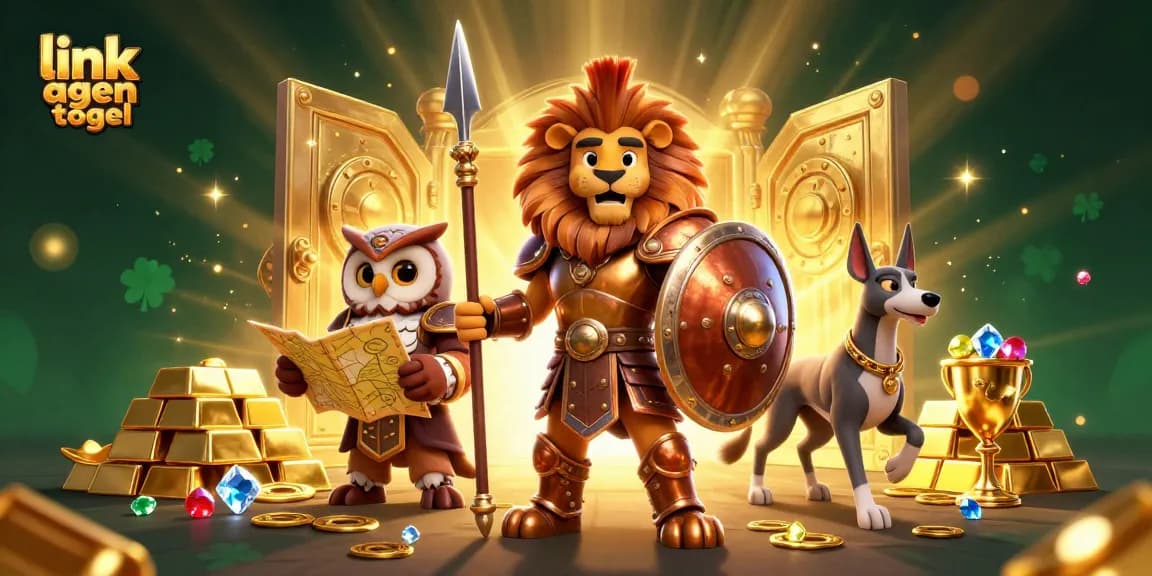 Experience rich action with link agen togel as a lion, owl, and greyhound explore treasure.