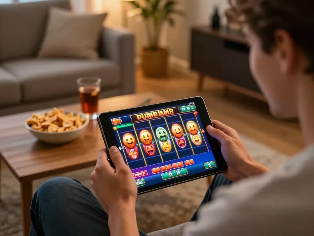 Nohu90 player enjoying exciting slot games during a cozy online gaming session