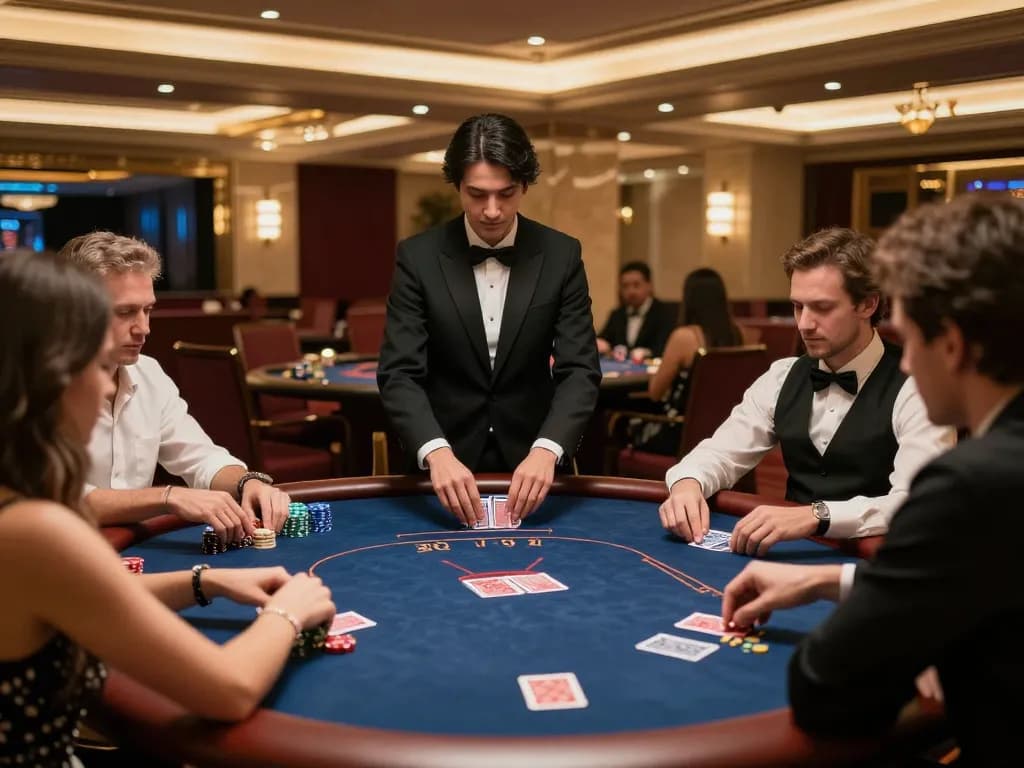 Players strategizing their bets at a rikvip poker table in a high-stakes casino environment