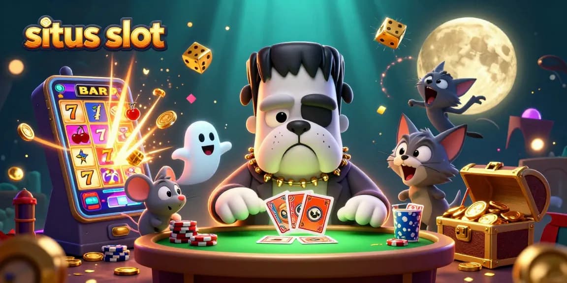 Experience thrilling situs slot action with vibrant characters and dynamic casino elements.