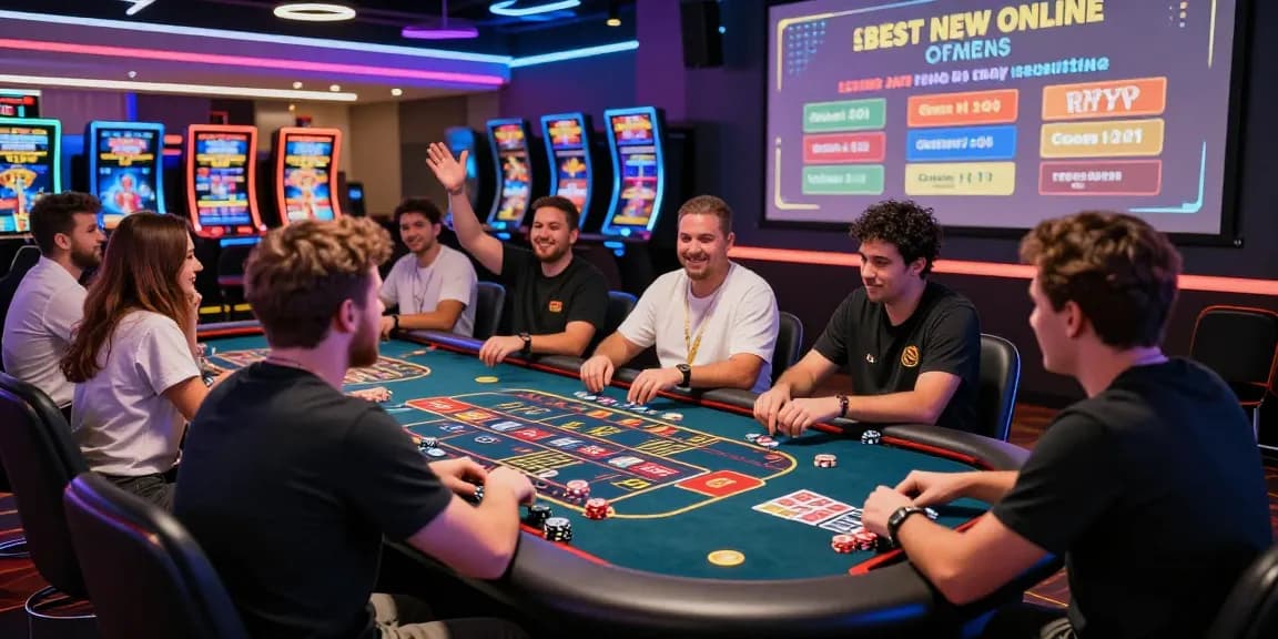 Exciting gameplay at the best new online casinos with diverse players enjoying vibrant gaming atmosphere.