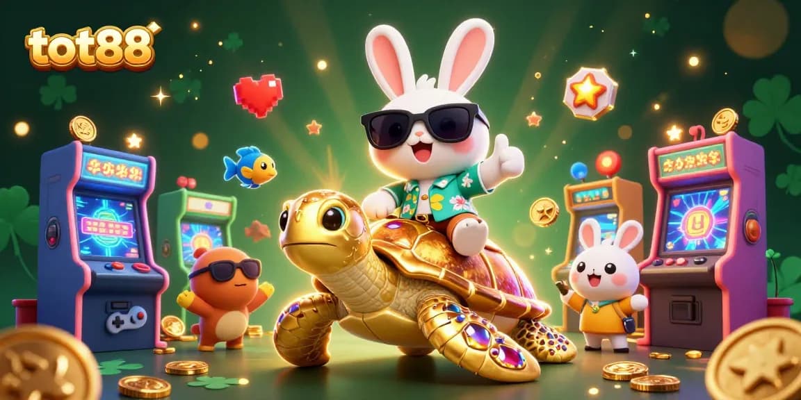 Play exciting casino games at tot88 with a lucky rabbit and golden sea turtle in 3D!