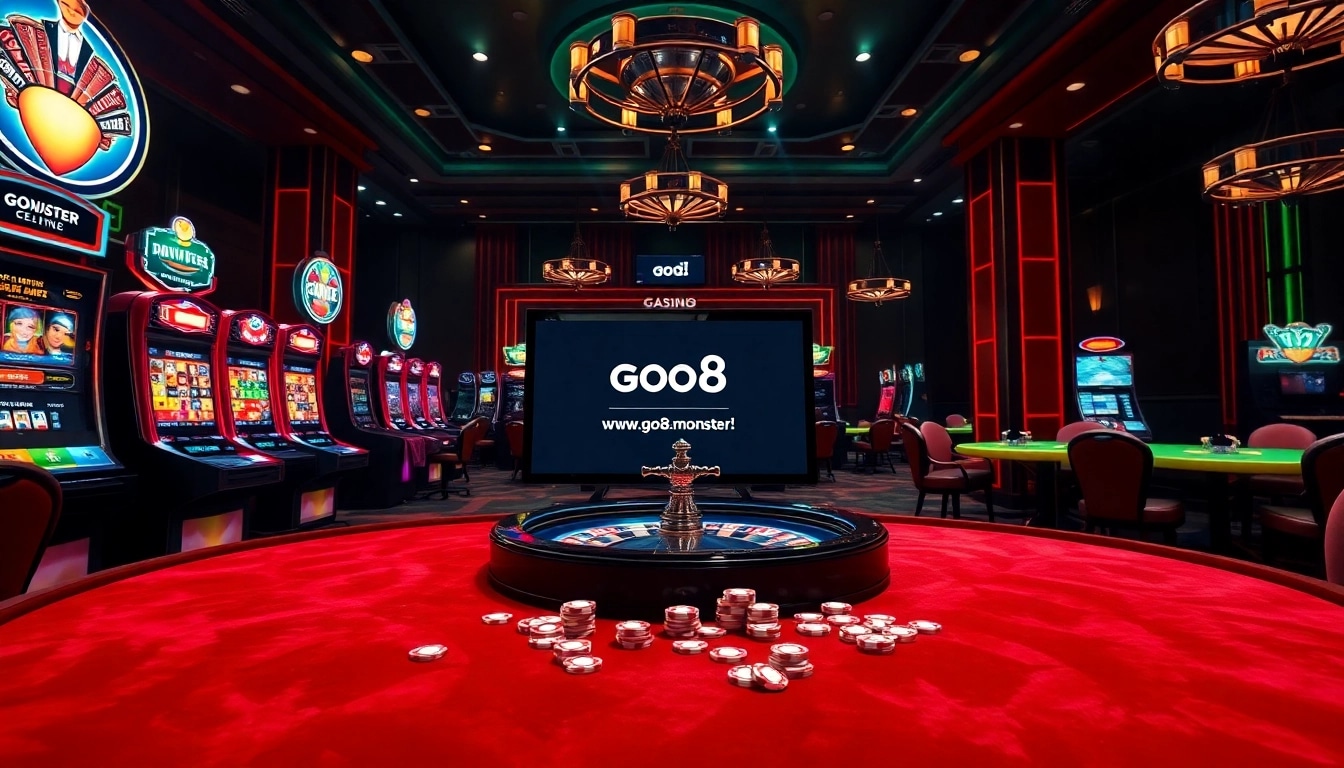 Experience thrilling gaming at https://go8.monster/ with vibrant roulette wheels and slot machines.