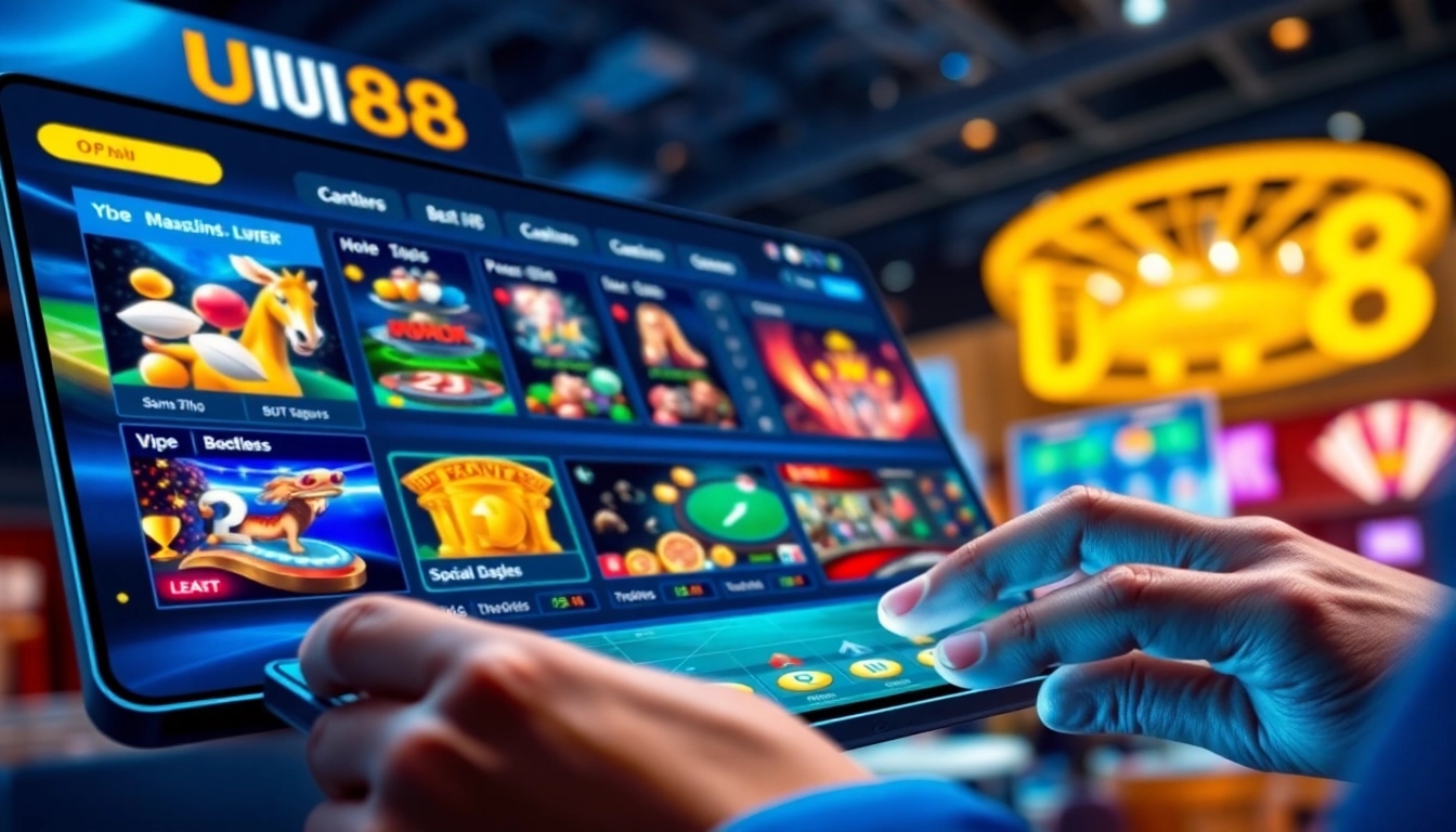 Engaging interface of UU88, showcasing diverse online gaming options for an immersive betting experience.