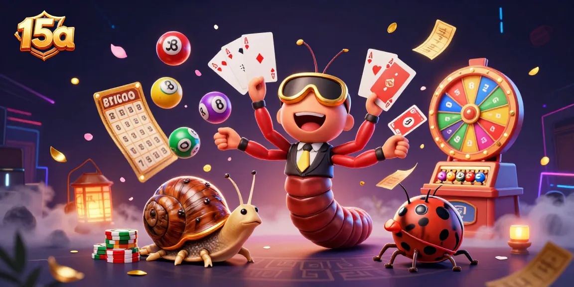 Divirta-se com o 15a em jogos de sorte com cartas, loteria e uma atmosfera animada.