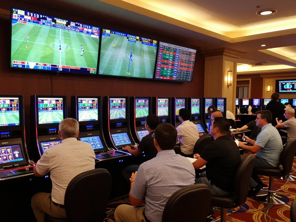 F8BET sports betting action with enthusiastic bettors placing live wagers on exciting games