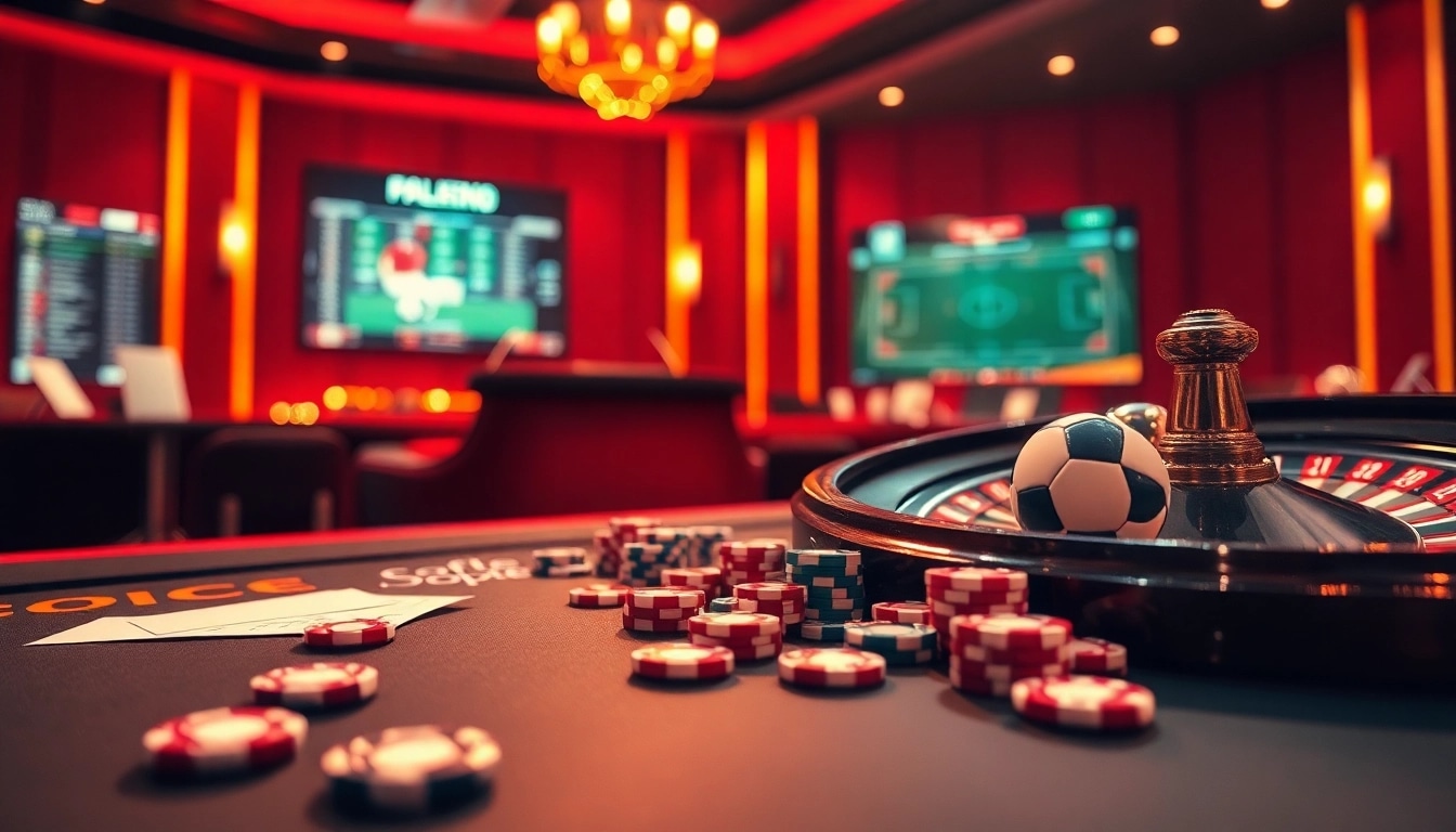 แทงบอล on a luxurious online betting platform with vibrant digital sports elements.