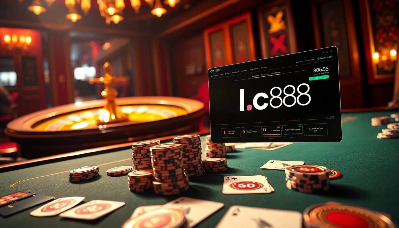 Experience the thrill of gaming at lc88 with an elegant poker scene and casino ambiance.