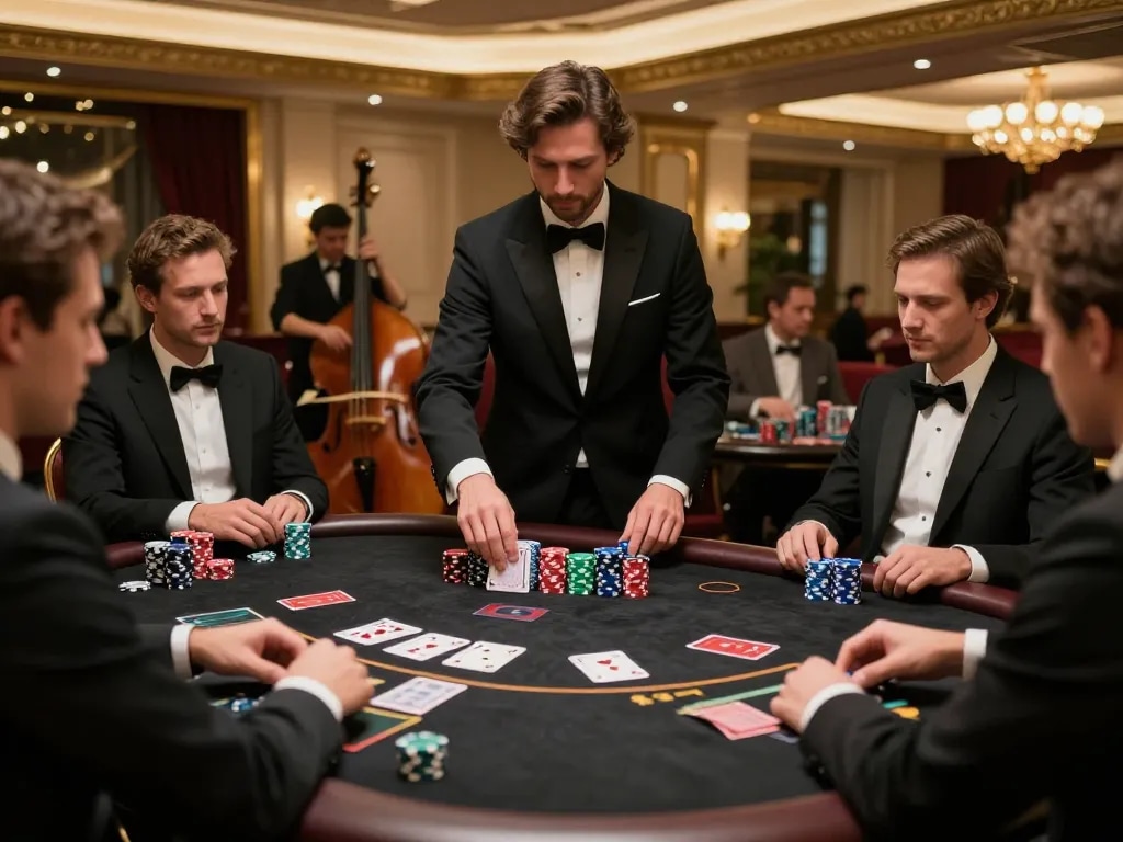 Players engaged in an exciting blackjack game at bk8 casino, showcasing skill and strategy.