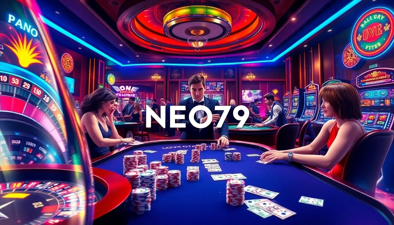 Experience the thrill of NEO79's casino games with vibrant tables, engaging players, and authentic atmosphere.